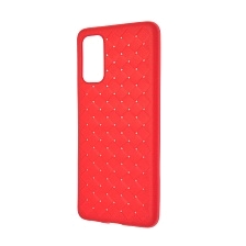 Чехол накладка для SAMSUNG Galaxy S20 (SM-G980), силикон, плетение, цвет красный. Чехол накладка для SAMSUNG Galaxy S20 (SM-G980), силикон, плетение, цвет красный.