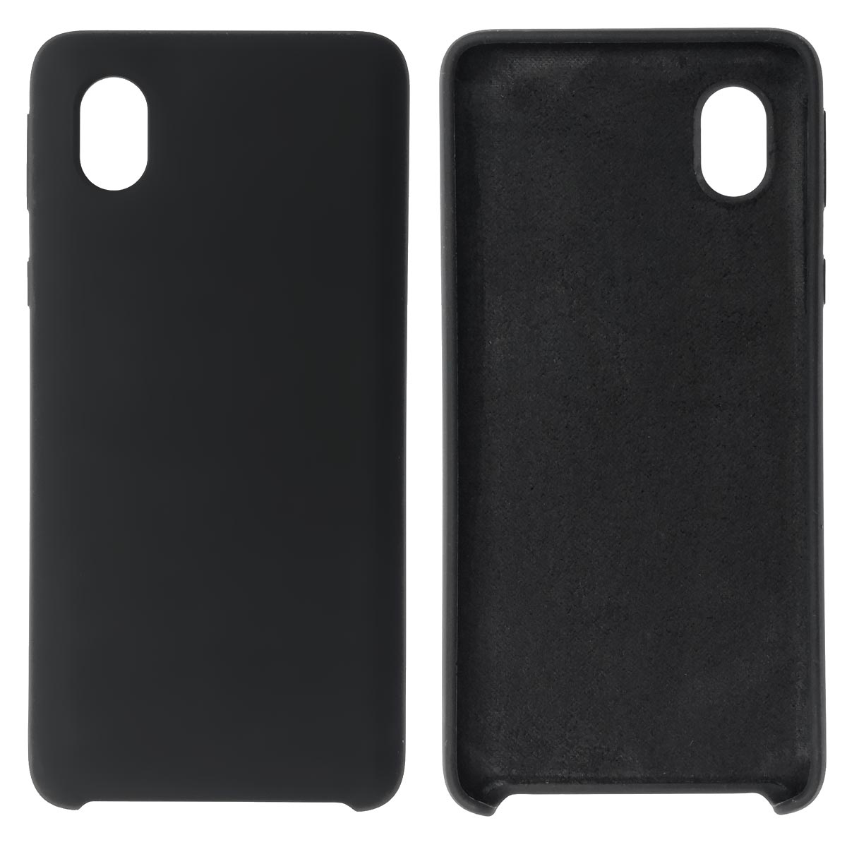 Чехол накладка Silicon Cover для SAMSUNG Galaxy A01 Core (SM-A013), силикон, бархат, цвет черный | РЕТРО 7