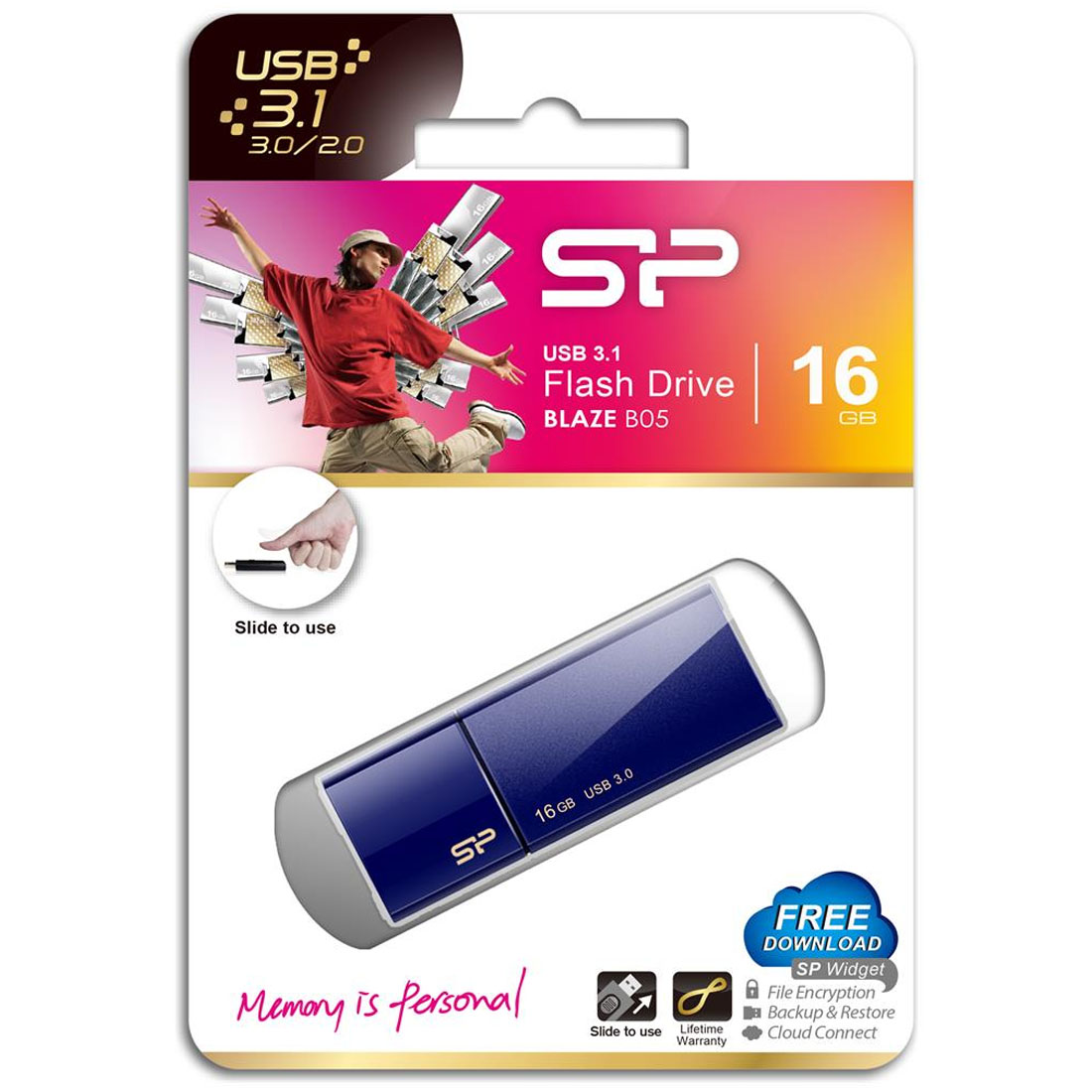 Флешка USB 3.2 16GB SILICON POWER Blaze B05, цвет темно синий