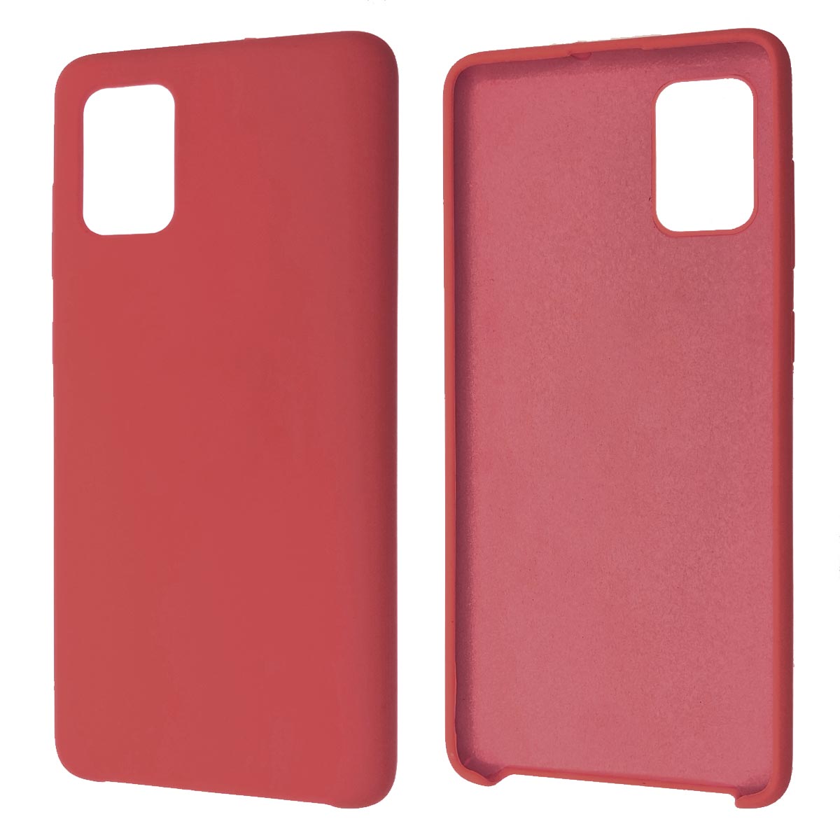 Чехол накладка Silicon Cover для SAMSUNG Galaxy A71 (SM-A715), силикон, бархат, цвет красная роза