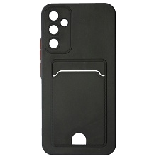 Чехол накладка BUTTON для SAMSUNG Galaxy A34 5G, силикон, отдел для карт, цвет черный Чехол накладка BUTTON для SAMSUNG Galaxy A34 5G, силикон, отдел для карт, цвет черный