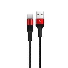 Кабель BOROFONE BX21 Outstanding USB Type C, 3A, длина 1 метр, нейлоновое армирование, цвет черно красный Кабель BOROFONE BX21 Outstanding USB Type C, 3A, длина 1 метр, нейлоновое армирование, цвет черно красный
