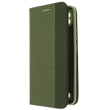 Чехол книжка MESH для Realme C21, текстиль, силикон, бархат, визитница, цвет зеленый Чехол книжка MESH для Realme C21, текстиль, силикон, бархат, визитница, цвет зеленый