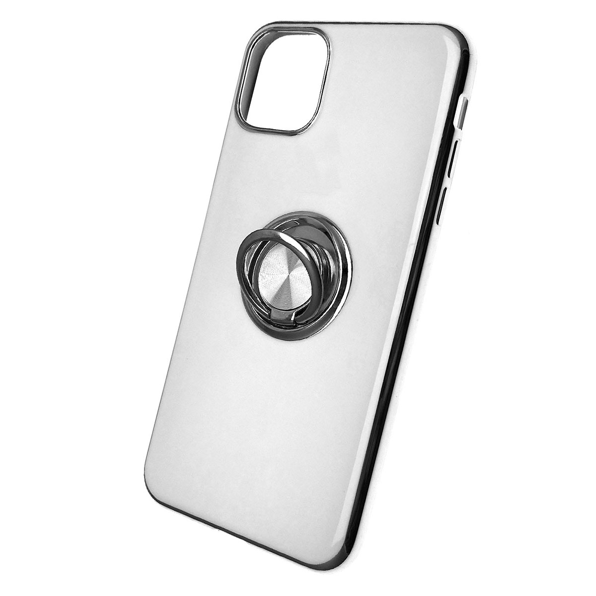 Чехол накладка для APPLE iPhone 11 Pro MAX, силикон, глянец, с лого, с кольцом, цвет белый. Чехол накладка для APPLE iPhone 11 Pro MAX, силикон, глянец, с лого, с кольцом, цвет белый.