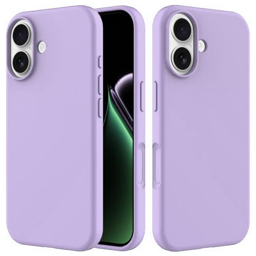 Чехол накладка Silicone Case для Apple iPhone 17, L-ogo, бархатная подложка, цвет лиловый