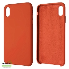 Чехол накладка Silicon Case для APPLE iPhone XS MAX, силикон, бархат, цвет темно оранжевый Чехол накладка Silicon Case для APPLE iPhone XS MAX, силикон, бархат, цвет темно оранжевый