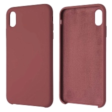 Чехол накладка Silicon Case для APPLE iPhone XS MAX, силикон, бархат, цвет красная роза Чехол накладка Silicon Case для APPLE iPhone XS MAX, силикон, бархат, цвет красная роза