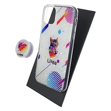 Чехол накладка для APPLE iPhone 11, силикон, фактурный глянец, с поп сокетом, рисунок Likee Чехол накладка для APPLE iPhone 11, силикон, фактурный глянец, с поп сокетом, рисунок Likee
