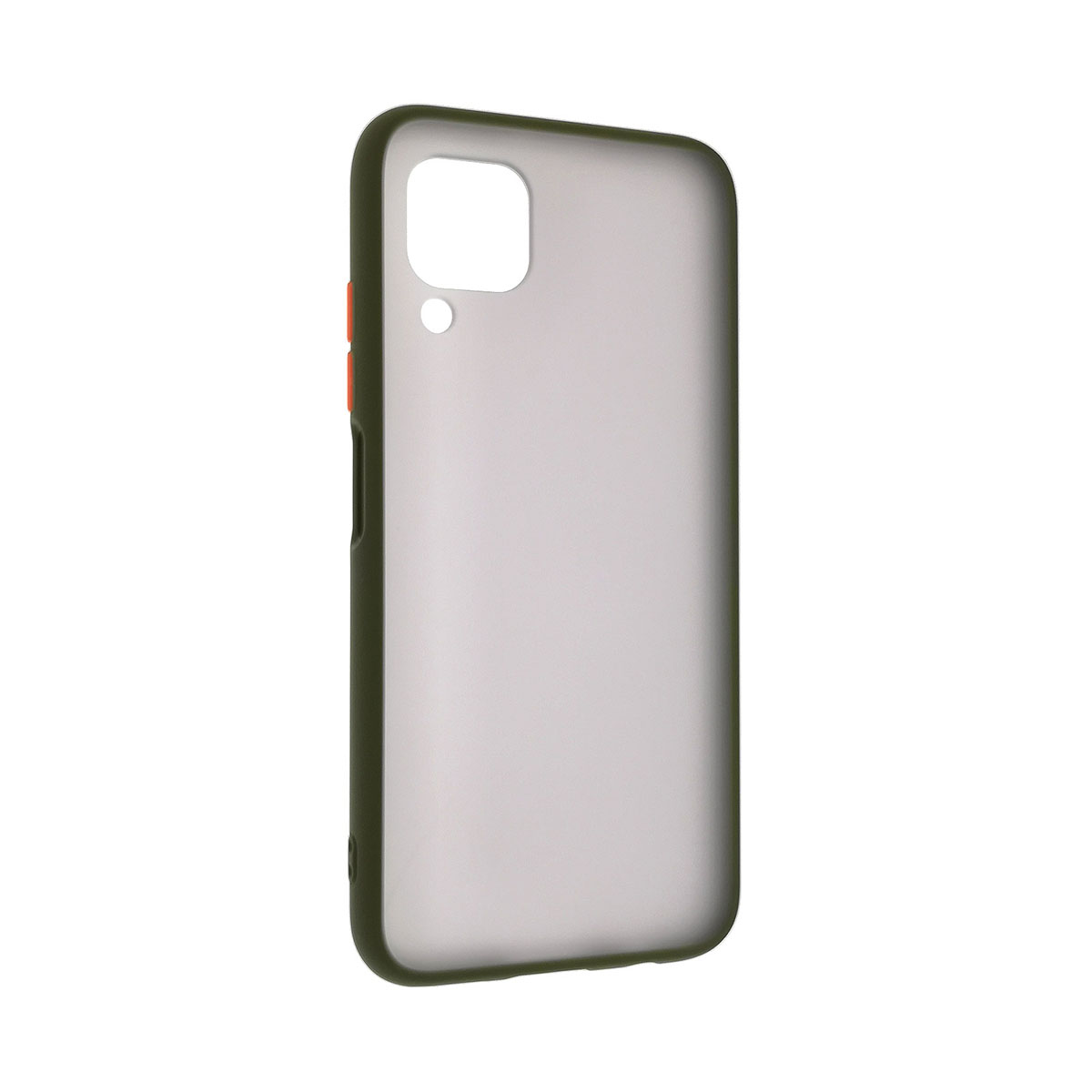 Чехол накладка SKIN SHELL для HUAWEI P40 Lite, Nova 6 SE, Nova 7i, пластик, силикон, цвет окантовки темно зеленый.