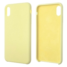 Чехол накладка Silicon Case для APPLE iPhone XS MAX, силикон, бархат, цвет бледно желтый Чехол накладка Silicon Case для APPLE iPhone XS MAX, силикон, бархат, цвет бледно желтый