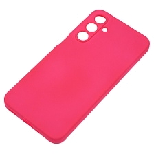 Чехол накладка Silicone Cover для SAMSUNG Galaxy A16, силикон, пластик, текстура кожи, бархат, цвет фуксия