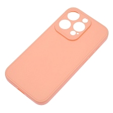 Чехол накладка для APPLE iPhone 15 Pro, защита камеры, силикон, матовый, цвет оранжевый