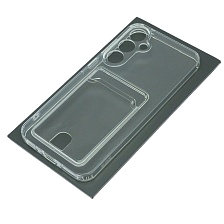 Чехол накладка CARD CASE для SAMSUNG Galaxy A35 5G, защита камеры, силикон, отдел для карт, цвет прозрачный Чехол накладка CARD CASE для SAMSUNG Galaxy A35 5G, защита камеры, силикон, отдел для карт, цвет прозрачный