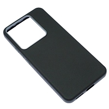 Чехол накладка для XIAOMI Redmi Note 14 4G, силикон, пластик, текстура кожи, бархат, цвет черный
