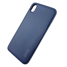 Чехол накладка для XIAOMI Redmi 7A, силикон, полоски, цвет темно синий. Чехол накладка для XIAOMI Redmi 7A, силикон, полоски, цвет темно синий.