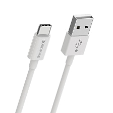 Кабель BOROFONE BX22 Bloom USB Type C, 3.0А, длина 1 метр, силикон, цвет белый Кабель BOROFONE BX22 Bloom USB Type C, 3.0А, длина 1 метр, силикон, цвет белый