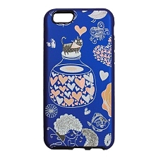 Чехол накладка для APPLE iPhone 6, 6S, силикон, рисунок Кошка и рыбка.