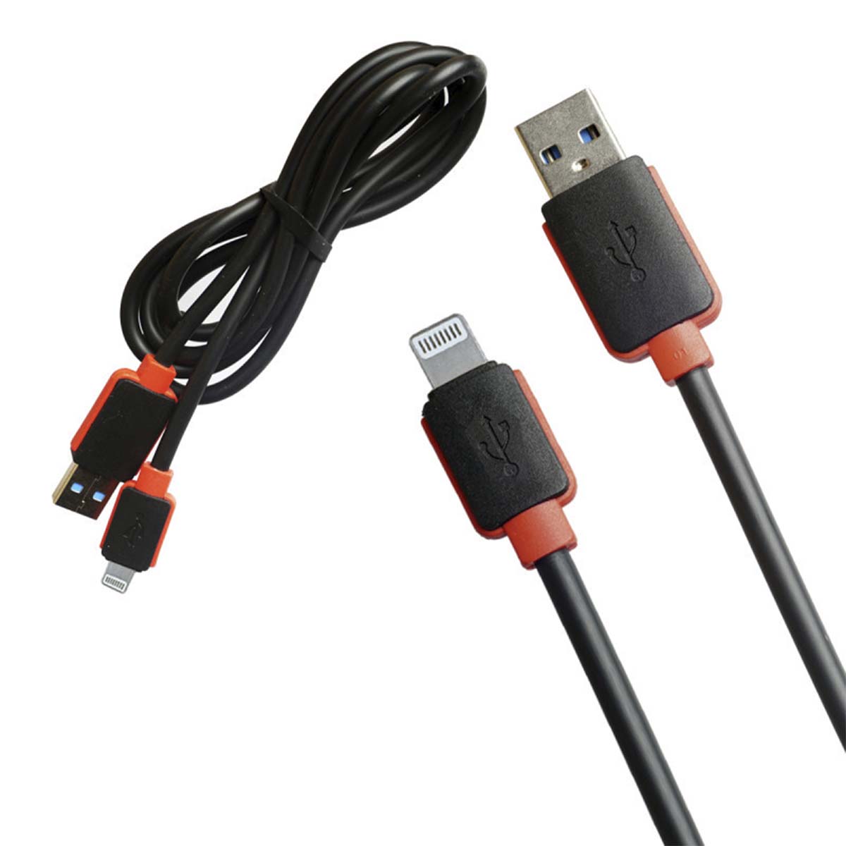 Кабель USB Lightning 8-pin R10, 2.4A, длина 1.2 метра, силикон, цвет черный Кабель USB Lightning 8-pin R10, 2.4A, длина 1.2 метра, силикон, цвет черный