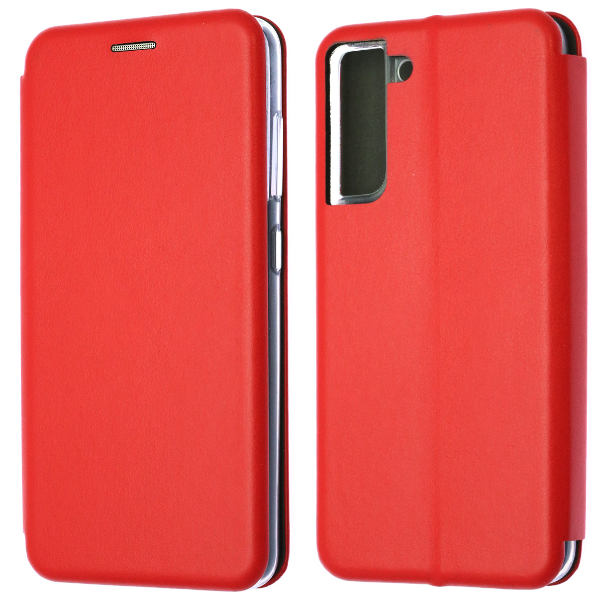 Чехол книжка STYLISH для SAMSUNG Galaxy S21 FE (SM-G990B), экокожа, визитница, цвет красный