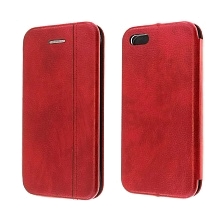 Чехол книжка VINTAGE LiNE для APPLE iPhone 5, 5G, 5S, SE, экокожа, цвет красный. Чехол книжка VINTAGE LiNE для APPLE iPhone 5, 5G, 5S, SE, экокожа, цвет красный.