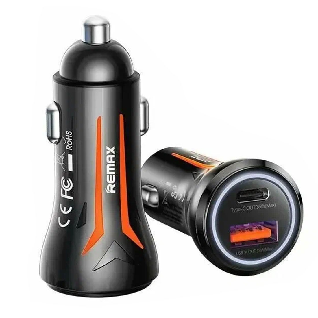 АЗУ (Автомобильное зарядное устройство) REMAX CC05 Tarnish, 54W, 1 USB A, 1 USB Type C, PD36W, QC3.0 18W, цвет черный