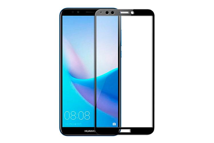 Защитное стекло "5D" Full Glue для HUAWEI Honor 7C, цвет канта чёрный.