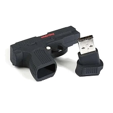 Флешка USB 2.0 32GB SMARTBUY Wild series, фигурка пистолет, цвет черный