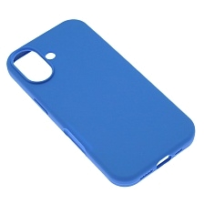 Чехол накладка Silicone Case для Apple iPhone 17, силикон, бархатная подложка, цвет синий