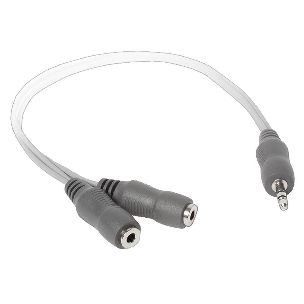 Аудио разветвитель Techlink Jack 3.5 M на 2 Jack 3.5 F, цвет серый