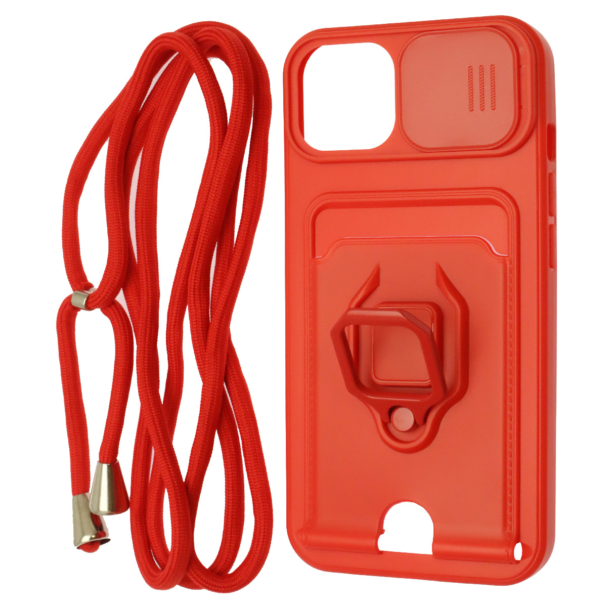 Чехол накладка MULTI FUNCTION 4 в 1 для APPLE iPhone 13 (6.1), цвет красный Чехол накладка MULTI FUNCTION 4 в 1 для APPLE iPhone 13 (6.1), цвет красный