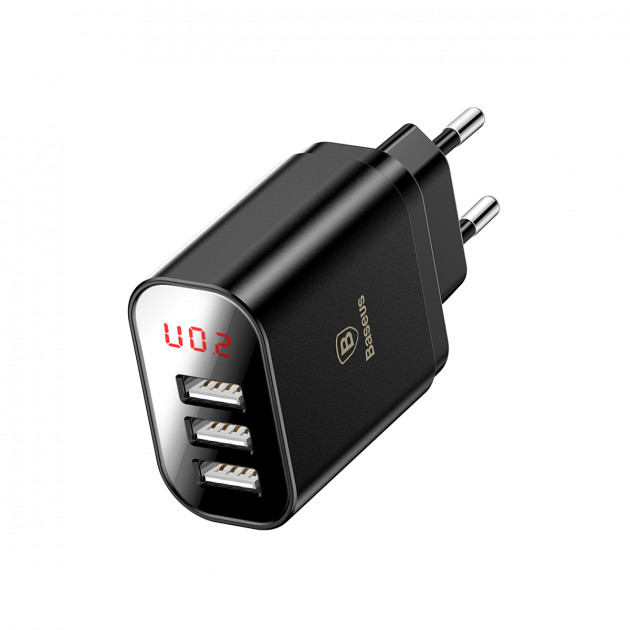 Сетевое зарядное устройство Baseus Mirror Lake Intelligent, 3 порта USB, 3.4A, цвет белый. Сетевое зарядное устройство Baseus Mirror Lake Intelligent, 3 порта USB, 3.4A, цвет белый.