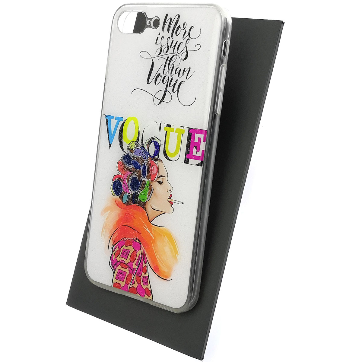 Чехол накладка для APPLE iPhone 7 Plus, iPhone 8 Plus, силикон, блестки, глянцевый, рисунок More issues than VOGUE Чехол накладка для APPLE iPhone 7 Plus, iPhone 8 Plus, силикон, блестки, глянцевый, рисунок More issues than VOGUE