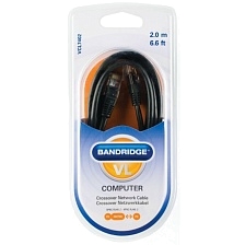 Патч-корд Bandridge VCL7402 RJ-45(m) - RJ-45(m), сетевой кабель для интернета, кабель длинной 2 метра, цвет черный