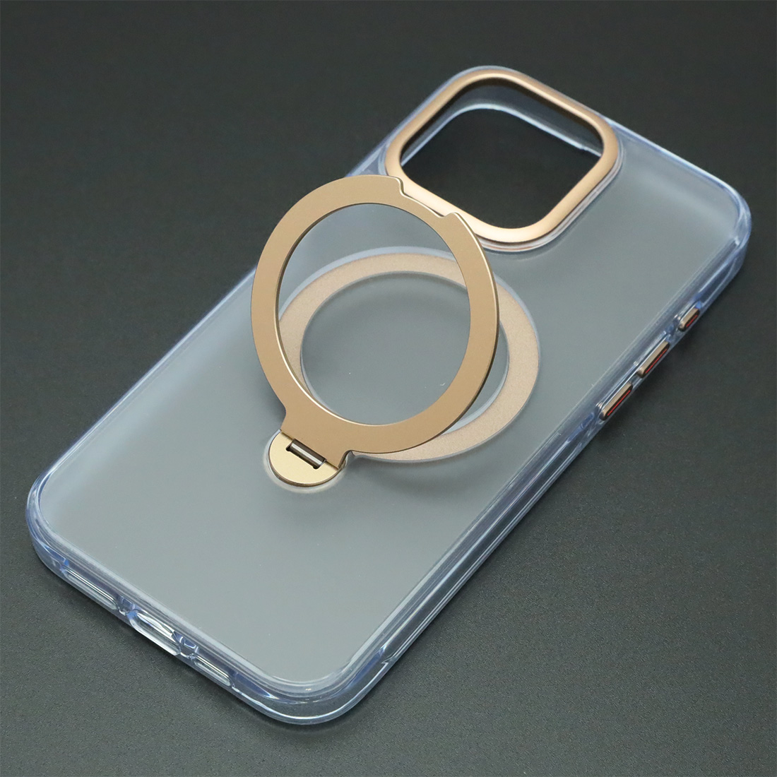 Чехол накладка Cabbeen с поддержкой MagSafe для APPLE iPhone 15 Pro Max, матовый, цвет прозрачно золотистый