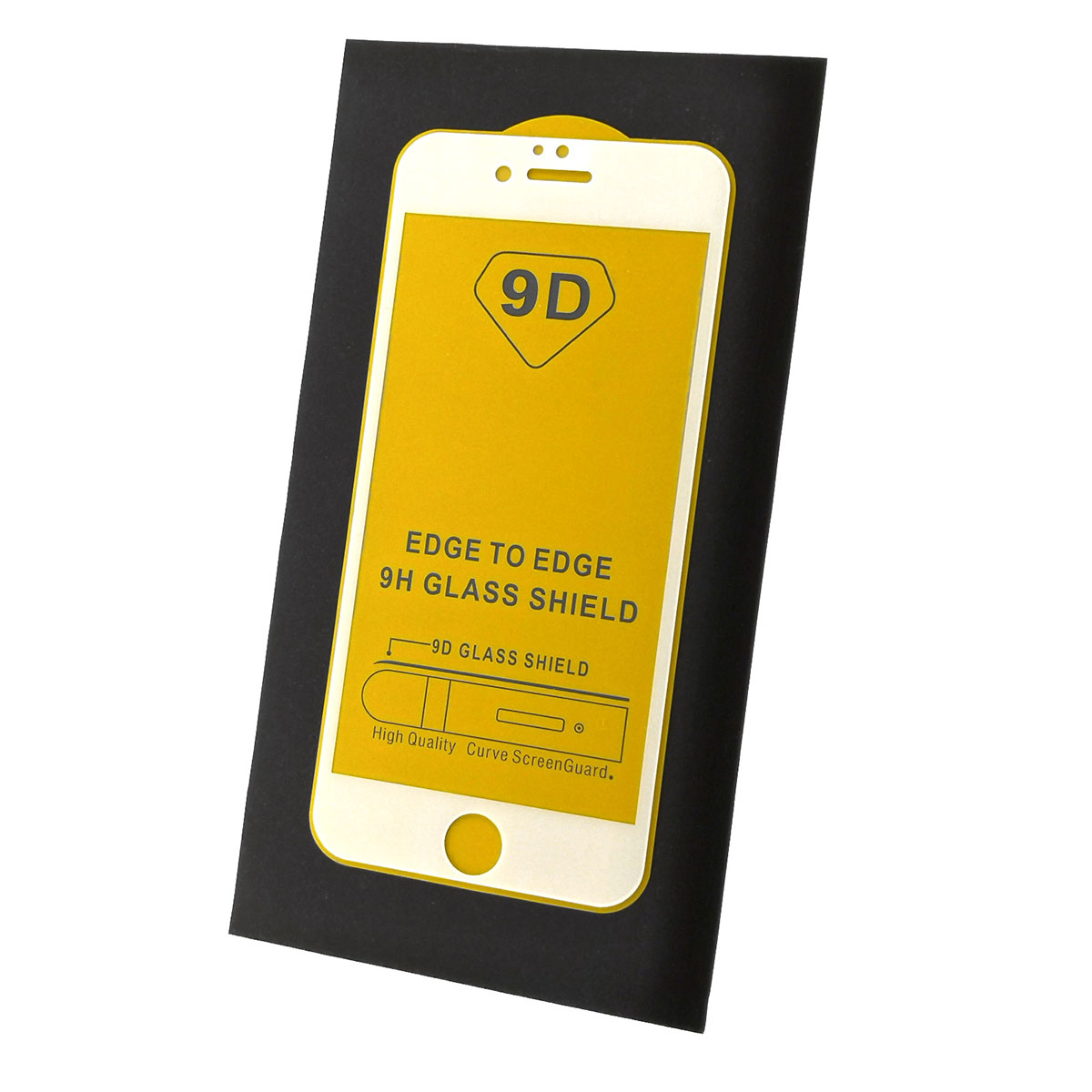 Защитное стекло 9D для APPLE iPhone 6, iPhone 6G, iPhone 6S, цвет окантовки белый