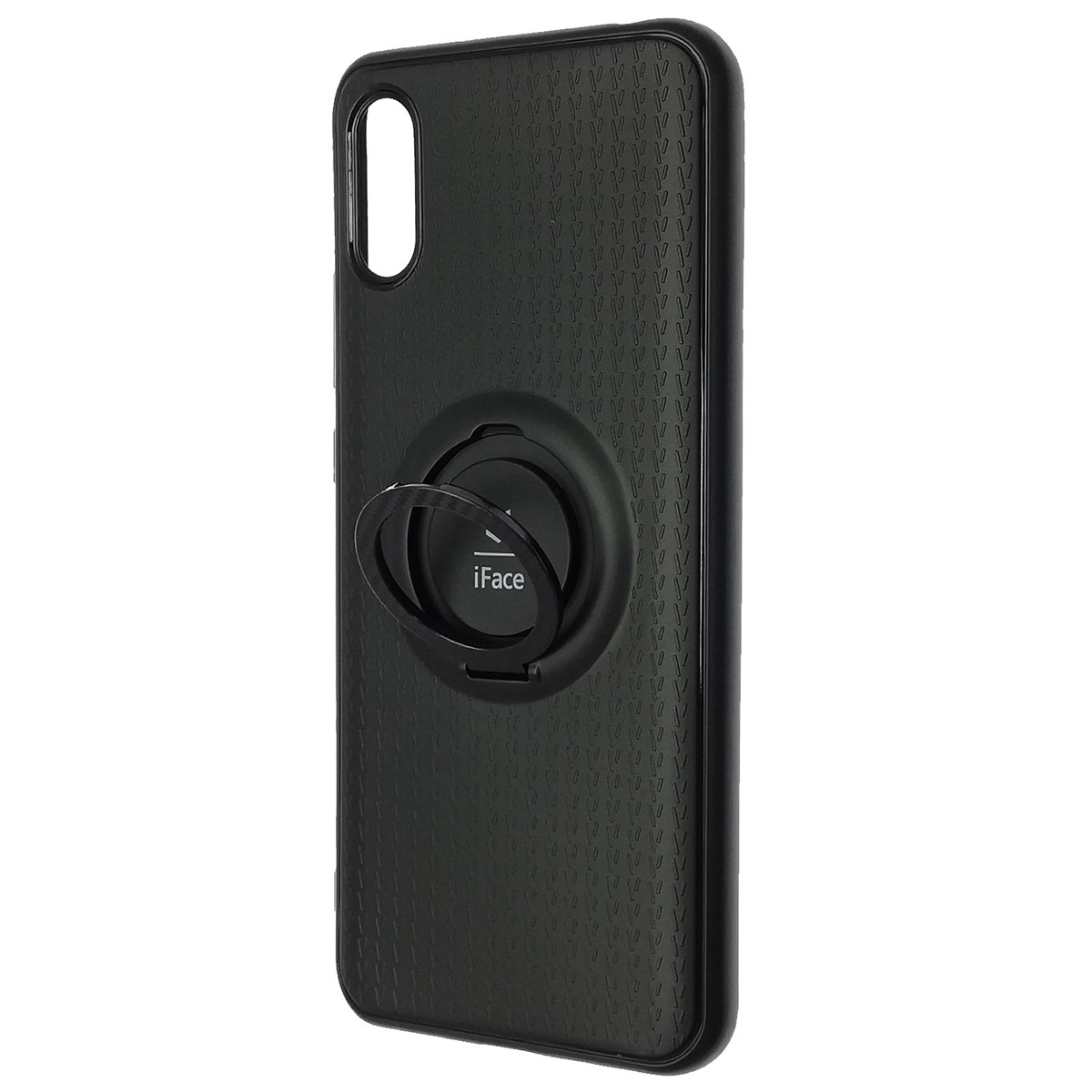 Чехол накладка iFace для XIAOMI Redmi 9A, силикон, кольцо держатель, цвет черный
