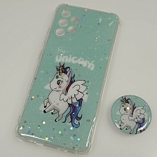 Чехол накладка для SAMSUNG Galaxy A32, силикон, фактурный глянец, с поп сокетом, рисунок Unicorn Чехол накладка для SAMSUNG Galaxy A32, силикон, фактурный глянец, с поп сокетом, рисунок Unicorn