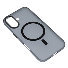 Чехол накладка Cabbeen с поддержкой MagSafe для APPLE iPhone 16, матовый, цвет прозрачно серый
