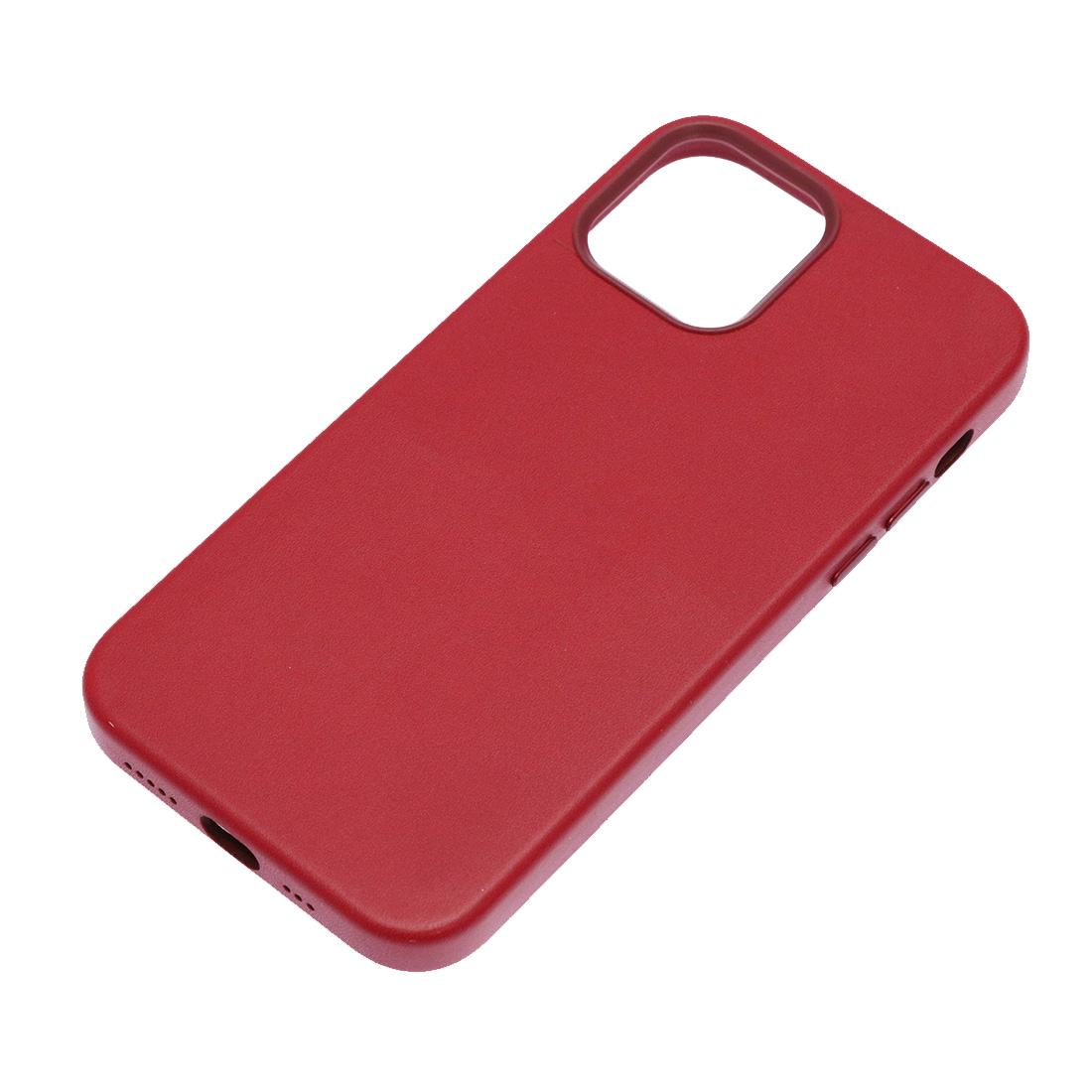 Чехол накладка Leather Case с поддержкой MagSafe для APPLE iPhone 12 Pro, силикон, бархат, экокожа, цвет малиновый Чехол накладка Leather Case с поддержкой MagSafe для APPLE iPhone 12 Pro, силикон, бархат, экокожа, цвет малиновый