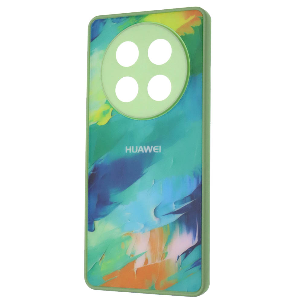 Чехол накладка для Honor X9c, пластик, силикон, защита камеры, рисунок Зеленая абстракция Чехол накладка для Honor X9c, пластик, силикон, защита камеры, рисунок Зеленая абстракция