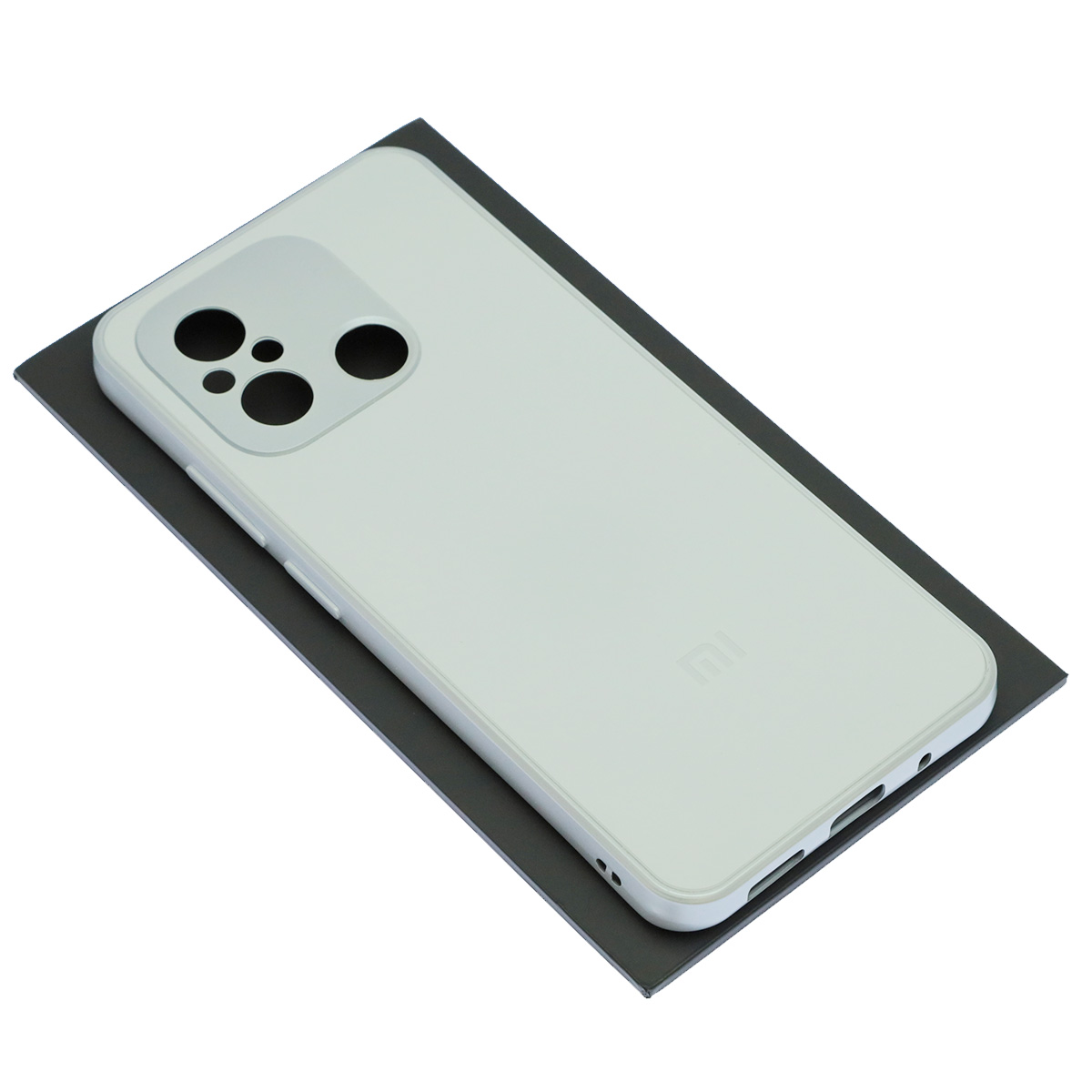 Чехол накладка для XIAOMI Redmi 12С, POCO C55, защита камеры, силикон, пластик, цвет бело серебристый Чехол накладка для XIAOMI Redmi 12С, POCO C55, защита камеры, силикон, пластик, цвет бело серебристый