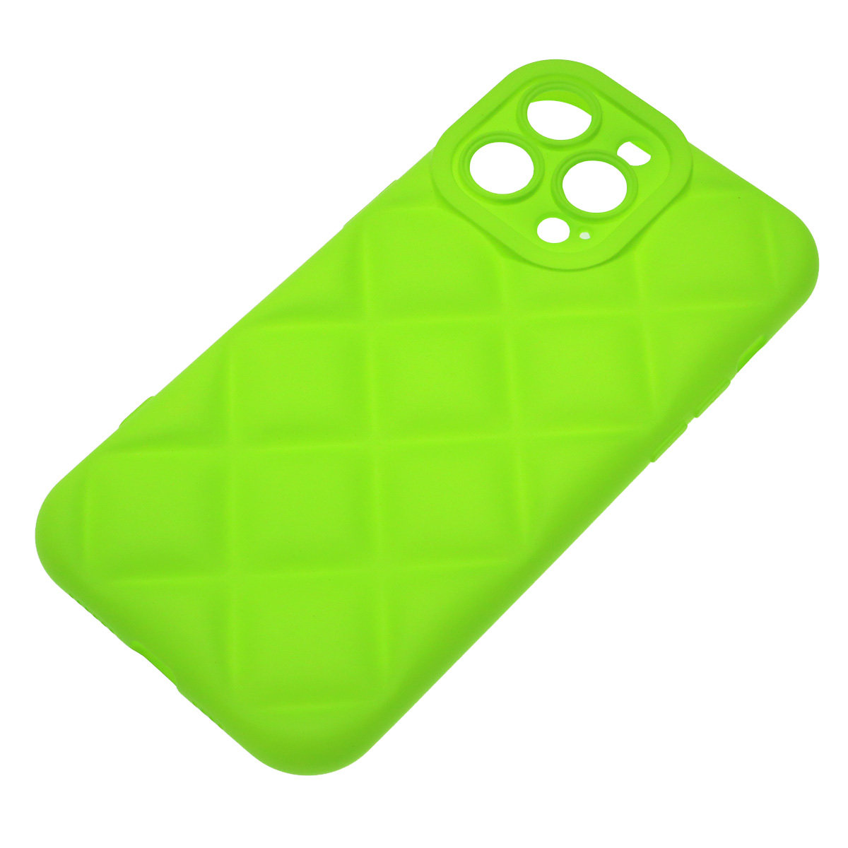 Чехол накладка для APPLE iPhone 14 Pro Max (6.7"), силикон, 3D ромб, цвет ярко зеленый Чехол накладка для APPLE iPhone 14 Pro Max (6.7"), силикон, 3D ромб, цвет ярко зеленый