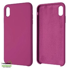 Чехол накладка Silicon Case для APPLE iPhone XS MAX, силикон, бархат, цвет пурпурный Чехол накладка Silicon Case для APPLE iPhone XS MAX, силикон, бархат, цвет пурпурный