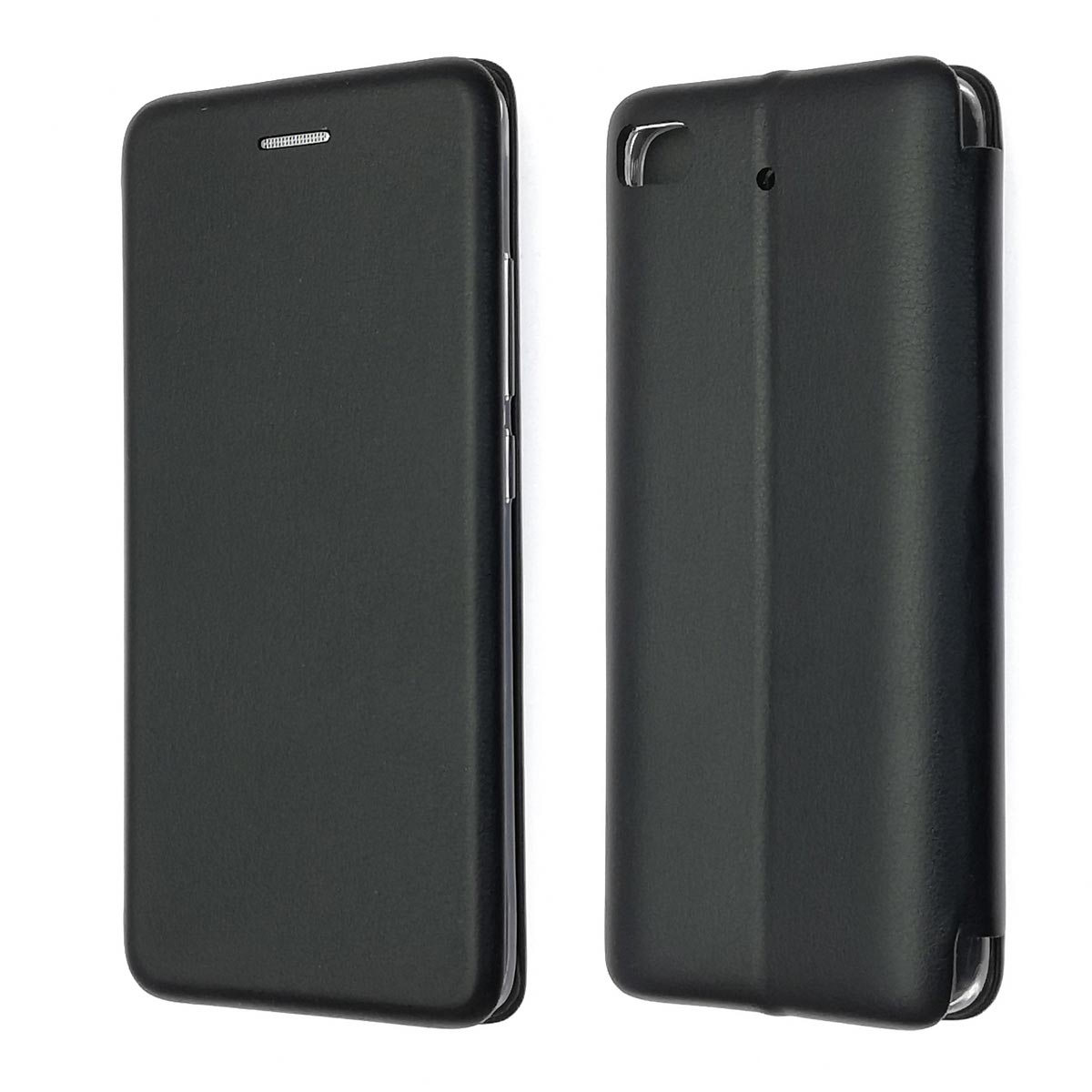 Чехол книжка для XIAOMI MI 5S, экокожа, визитница, цвет черный.