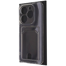 Чехол накладка CARD CASE для TECNO Spark 20, TECNO Spark 20C, защита камеры, силикон, отдел для карт, цвет прозрачный Чехол накладка CARD CASE для TECNO Spark 20, TECNO Spark 20C, защита камеры, силикон, отдел для карт, цвет прозрачный
