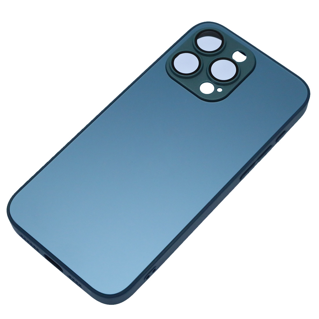 Чехол накладка AG Glass case для APPLE iPhone 15 Pro Max (6.7"), силикон, пластик, защита камеры, цвет синий