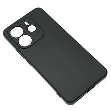 Чехол накладка NANO для XIAOMI Redmi Note 14 4G, защита камеры, силикон, бархат, цвет черный