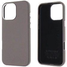 Чехол накладка для APPLE iPhone 16 Pro Max (6.9"), силикон, пластик, текстура кожи, бархат, цвет серый Чехол накладка для APPLE iPhone 16 Pro Max (6.9"), силикон, пластик, текстура кожи, бархат, цвет серый