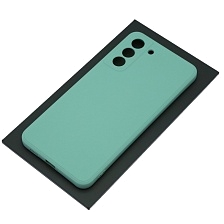 Чехол накладка для SAMSUNG Galaxy S22 Plus, силикон, бархат, цвет мятный