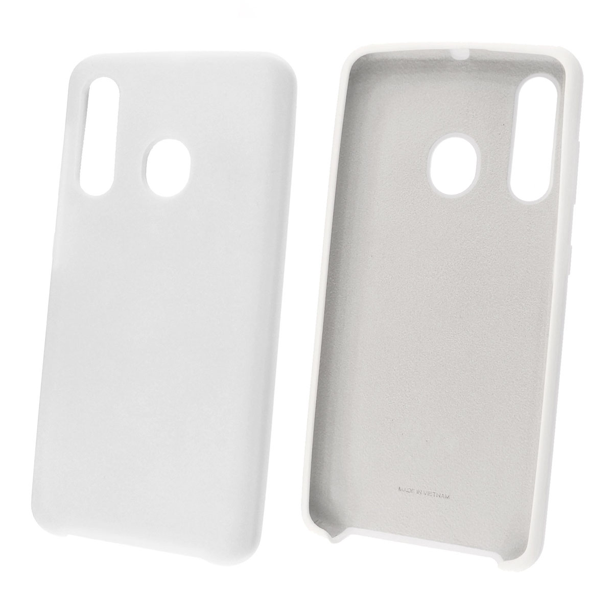 Чехол накладка Silicon Cover для SAMSUNG Galaxy A60 2019 (SM-A605), Galaxy M40 (SM-M405), силикон, бархат, цвет белый.